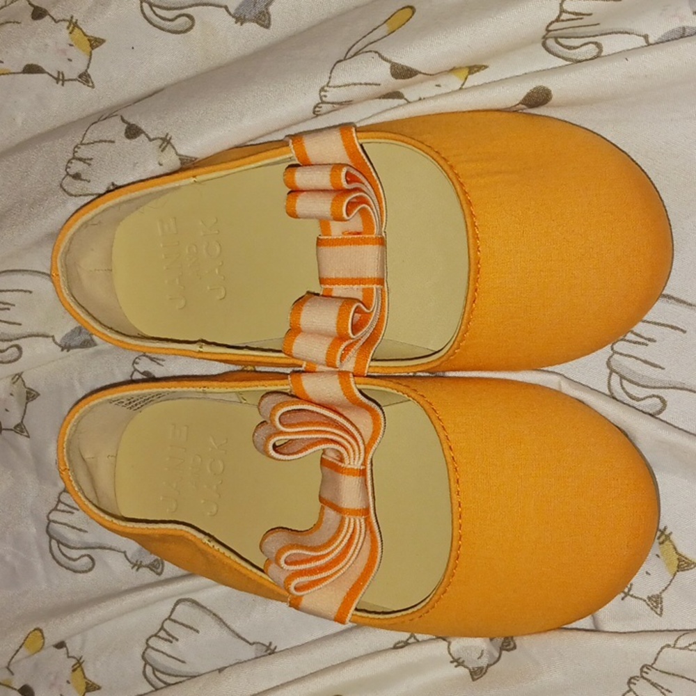 Janie and Jack slip ons, size 5, and color: peach